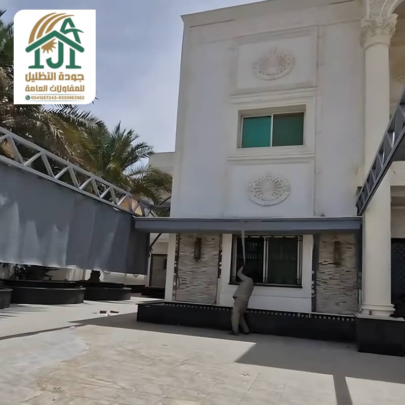 تركيب مظلات سحب يدوي مؤسسة جودة التظليل